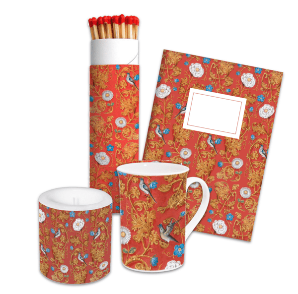 Quaderno, tazza candela pattern decorativo
