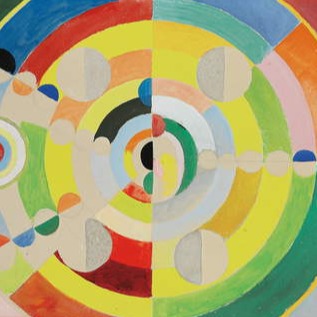 1930s | Images and videos for set design and props. Relief-disques, 1936 (gouache and sand over pencil on board), Delaunay, Robert (1885-1941)  Private Collection  Photo © Christies Images  Bridgeman Images