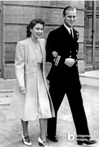 Elizabeth of England and Philippe Mountbatten, photograph, © Bridgeman Images 